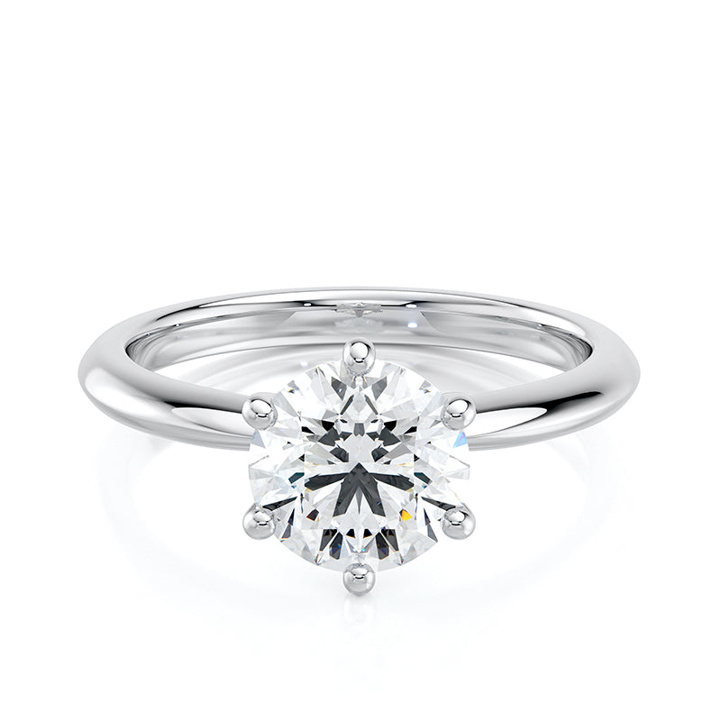 Knife-Edge Six Prong Ring - Lab Grown Diamond Jewelry