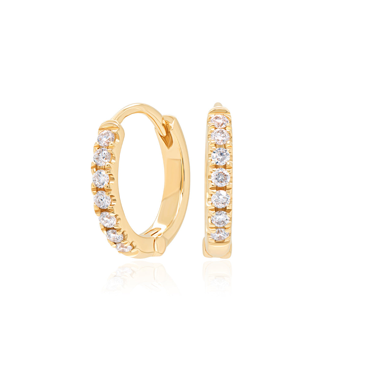 Petite Diamond Huggie Earrings - Lab Grown Diamond Jewelry